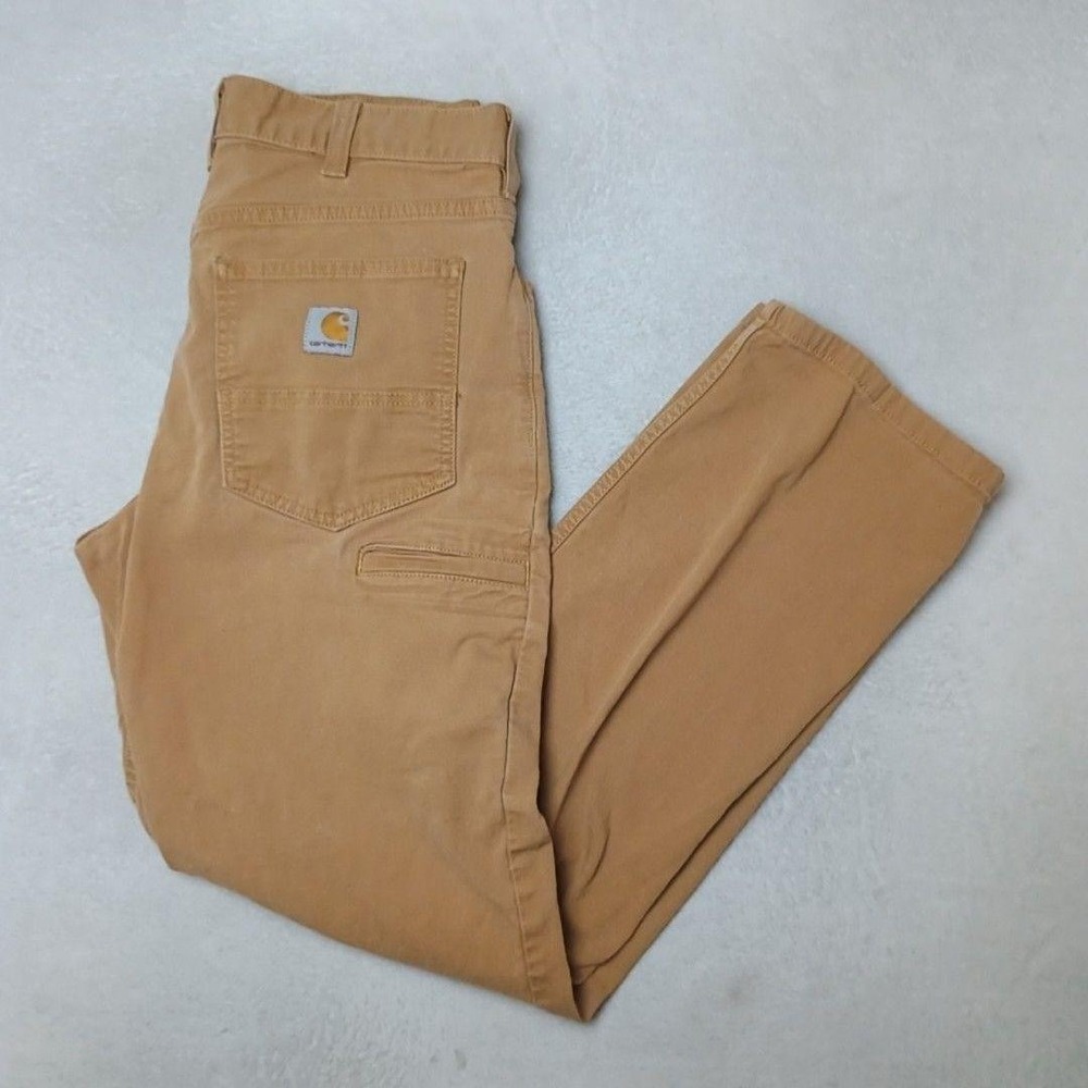 Carhartt Jeans Mens 32x32 Brown Rugged Flex Relaxed 5 Pocket Canvas Rigby Work